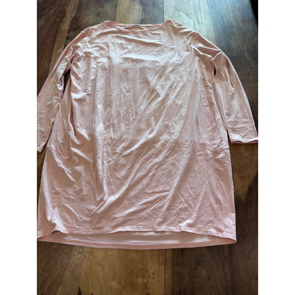 LULULEMON Back in action dress women 8 pink long sleeve boat neck oversized mini